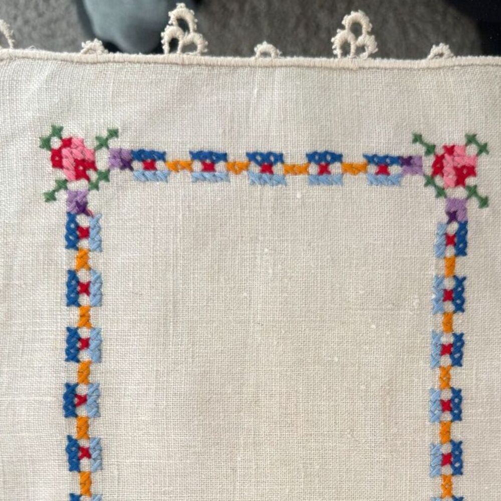 Vintage embroidered doiles